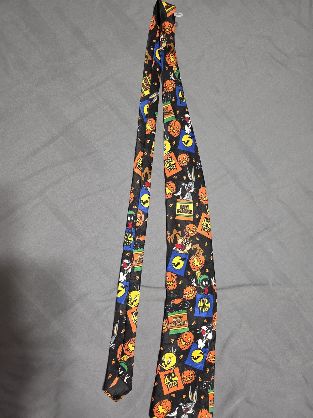 Halloween Character Skinny Tie in Black & Orange